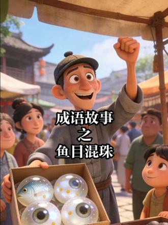 #成语故事 #寓言故事#早教 #诚实 #鱼目混珠
鱼目混珠
出处:《参同契》注:“鱼目岂为珠?蓬蒿不成槚。”
含义:指用鱼的眼睛冒充珍珠,比喻拿假的东西冒充真的东西,以次充好。