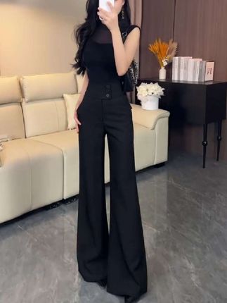 #秋季新款#女装#高腰阔腿微喇裤#显高显瘦#休闲时尚百搭气质