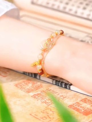 【中国黄金】珍尚银和田玉手串锦鲤手链女款轻奢生日礼物送老婆S925#和田玉手串 #锦鲤手链 #生日礼物 #情人节礼物 #首饰推荐