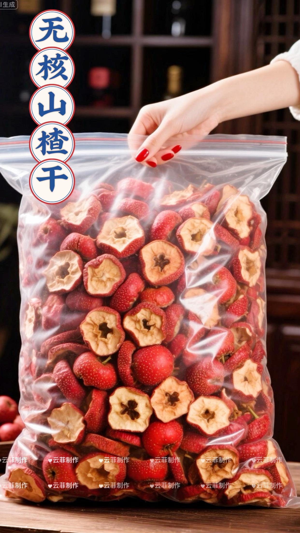 这个山楂干你们吃过吗?它是采用新鲜山楂制作而成的,每一片都是无核的大片山楂,吃起来酸甜可口,回味无穷,平时可以拿来泡水喝或者当零食吃,都非常不错哦!喜欢的朋友赶紧购买吧! •#新货山楂干#地方特产#优质农产品#泡茶煲汤#超便宜超划算