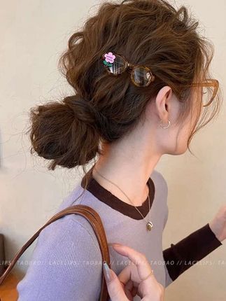 小众私藏~发夹女花朵眼镜边夹2025新款前额刘海夹子一字发卡头饰#发夹#厂家直发 #爆款热卖中
