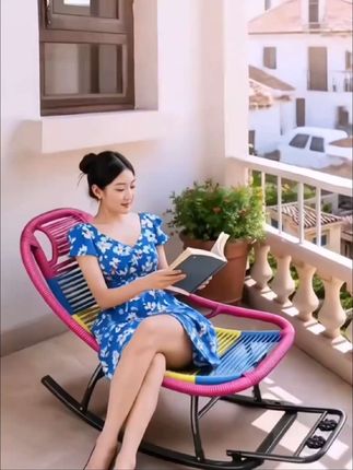 摇摇椅躺椅成人可睡觉阳台家用休闲懒人椅2025新款彩色午休逍遥椅#休闲椅 #摇椅 #摇椅躺椅阳台 #享受这悠闲时光 #家居好物 @DOU+小助手