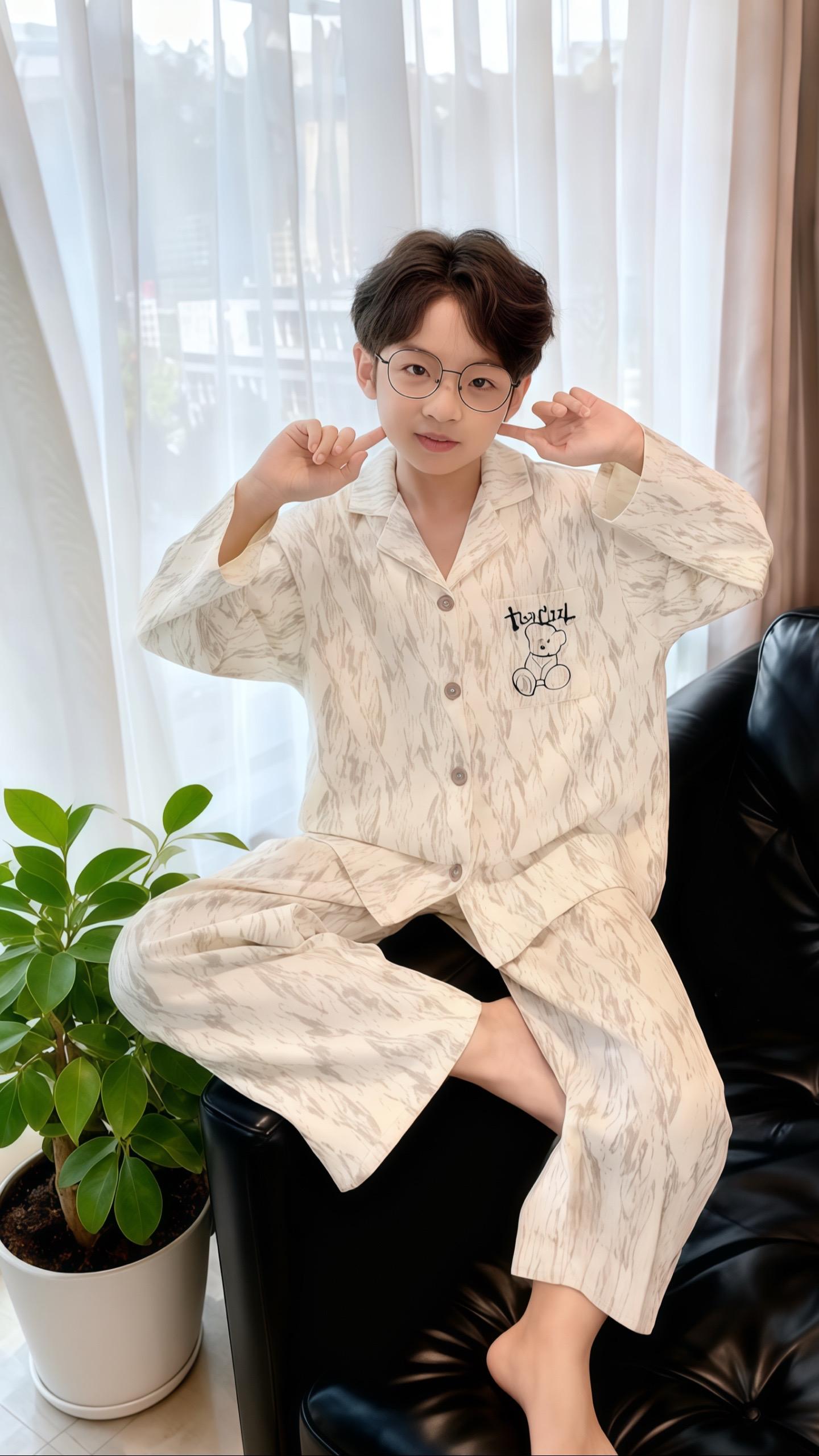 儿童2025新款舒适家居服套装。#儿童家居服 #睡衣家居服 #面料柔软舒适 #睡衣家居服 #柔软亲肤