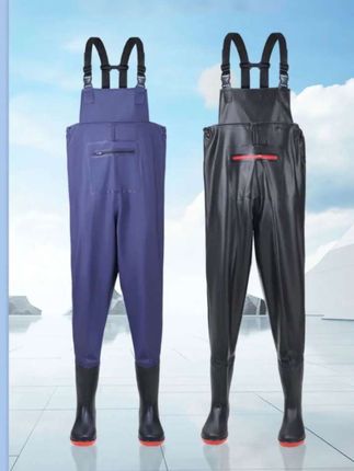 连体雨裤带钓鱼防水衣服水鞋半身连雨鞋钓鱼防水下水裤#连体下水裤 #防水裤 #钓鱼服