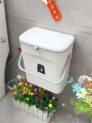 #壁挂式垃圾桶#带盖垃圾桶#免打孔上墙#垃圾桶