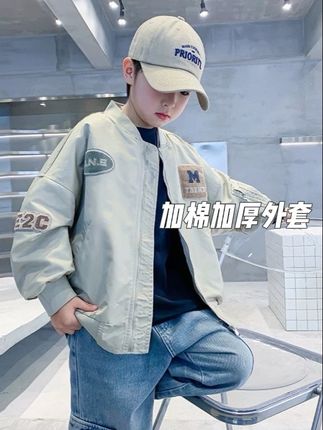 童装男童外套秋冬款加棉加厚2025新款中大童棒球服儿童棉服男孩潮#高品质童装 #童装新款 #萌宝穿搭 #外套穿搭 #外套