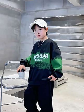 儿童保暖加绒卫衣,男童卫衣加厚秋冬中大童套头长袖圆领#男童卫衣#宽松#运动休闲 #阳光帅气