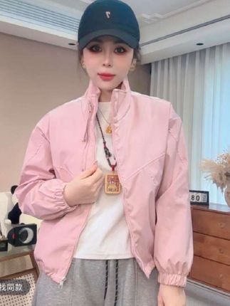 春秋立领夹克外套#休闲上衣 #休闲女装 #休闲衣服女装 #女款休闲服