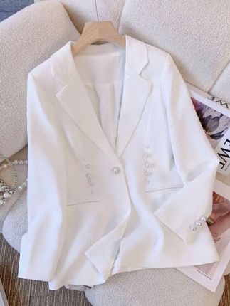 提花刺绣长袖小西服女2025大码女装秋季新款轻奢西装外套女#高级感穿搭 #女装 #穿出高级感 #种草 #懒人必备