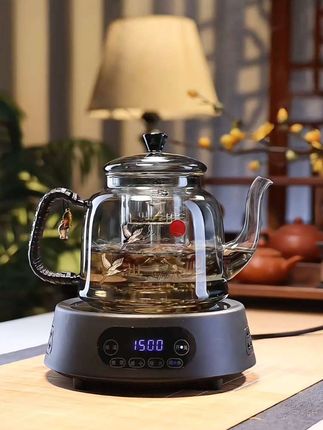 轻奢耐热加厚玻璃康米电陶炉吊坠喷淋茶器家用台式小型萃茶器#泡茶壶#烧水壶#电陶炉#煮茶器#围炉煮茶正当时