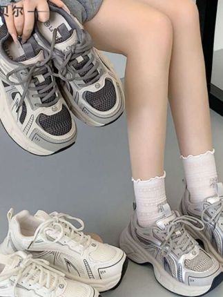 拉夏贝尔老爹鞋女款2025新款鞋子爆款超火厚底女鞋增高秋季休闲鞋#好物推荐🔥