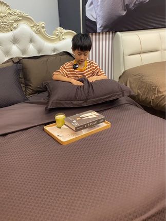 #全棉色织提花四件套 #南通家纺 #面料柔软舒适 #家纺床上用品