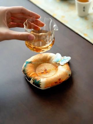 德白国风布艺壶承杯垫新中式禅意主人杯垫加厚防烫茶壶垫隔热垫子 #壶承 #茶杯垫#茶具好物推荐 #国风#茶生活