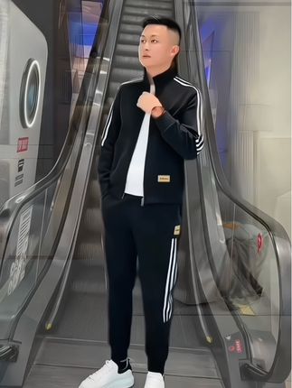 #品质男装 #时尚休闲套装 #运动套装 #@巨量千川