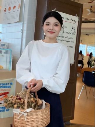 #韩系穿搭 #秋季新款 #泡泡袖上衣 #穿搭 #出游穿搭