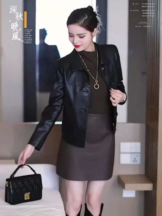 #气质女神款 #皮衣外套女 #显瘦又百搭 #高级感穿搭 #减龄又时尚