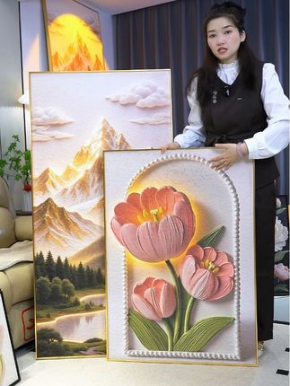 #居家装饰画 #装饰挂画玄关 #源头实力厂家 #砂岩画 #卧室床头装饰画