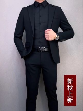 #西装 #穿搭 #日常搭配 黑色属于男人的气场