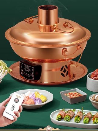 #铜火锅 #火锅约起来 #家庭版火锅 铜火锅电炭两用纯铜锅老式火锅加厚碳家用#火锅 #没有什么是一顿火锅解决不了