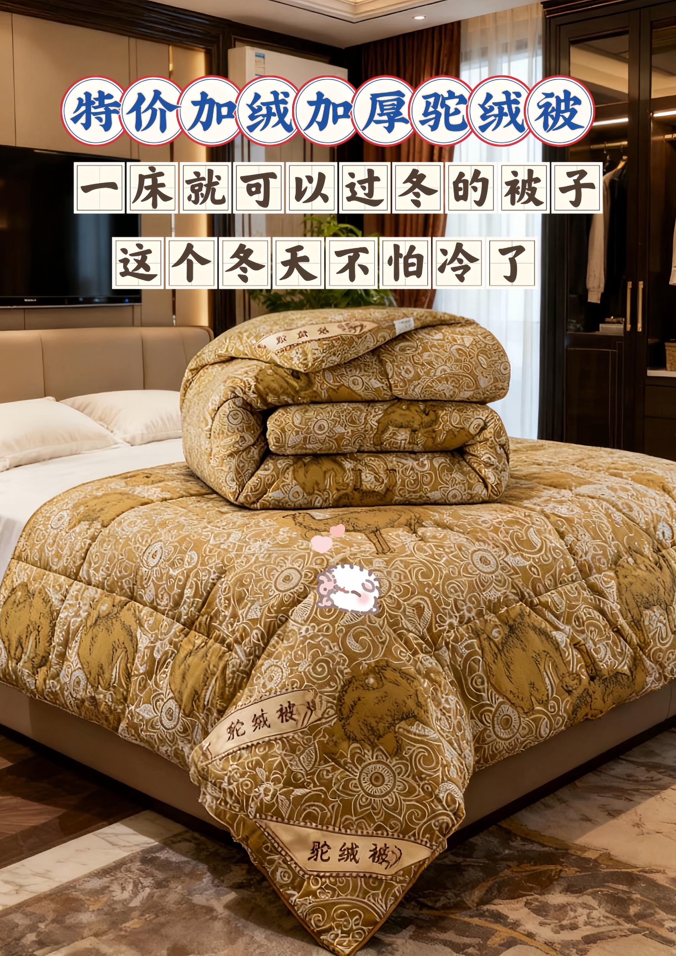 降温预警!驼绒被特价专场开启~ 蓬松保暖,贴合身体曲线,给你被窝里的专属温暖~ 现在入手超划算,让这个冬天暖得很实#被子 #床上用品 #强烈推荐 #家纺家居 #舒适