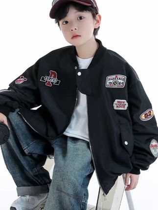 中大童秋季新款休闲棒球服#秋季新款 #中大童棒球服 #小黄车直接购买 #中大童童装
