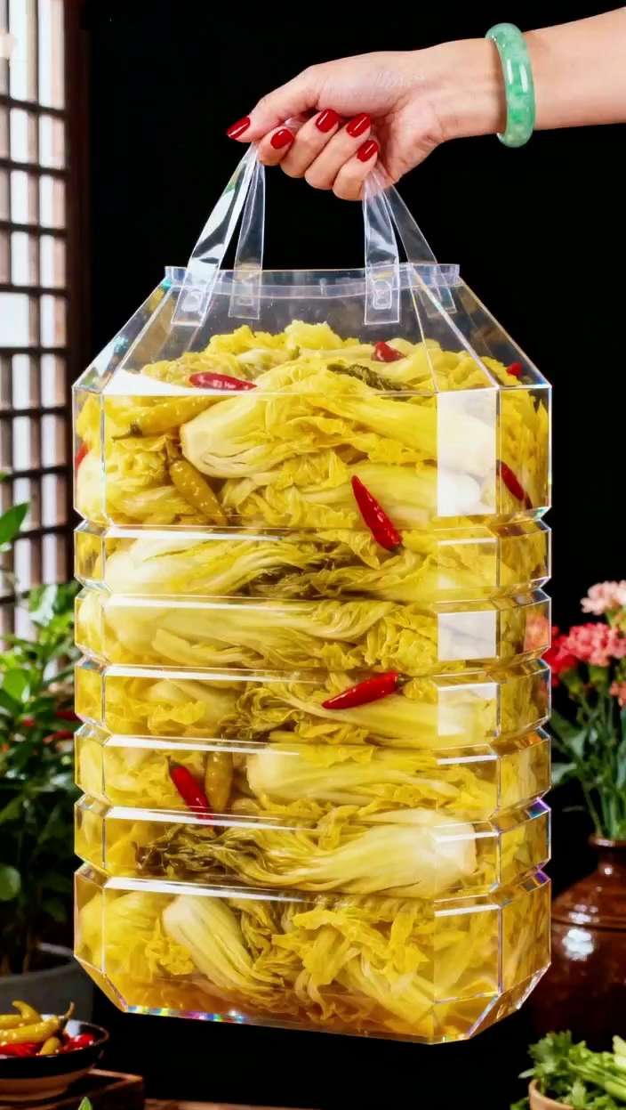 家人们!东北酸菜就得吃咱本地这口!刚开袋那股酸香味儿直钻鼻子,绝了!   全是黄心大白菜整颗切丝,不是边角料糊弄事的!你看这颜色,翠绿得晃眼,抓起来咯吱脆,嫩得能掐出水,跟刚从缸里捞出来一样鲜!   配料表干净得很,没那些杂七杂八的添加,老人小孩敞开吃!炖大骨头时扔一把,酸香混着肉香,能多干三碗饭;包成饺子,咬一口汁水飙出来,那股子地道味儿,东北老乡一吃就认!   现在这价能囤好几袋,吃过的赶紧囤,没尝过的可得试试——这才是正经东北酸菜该有的味儿!快来薅,手慢可就没这新鲜劲儿了!   #东北酸菜 #家乡味绝了 #酸爽解腻 #无添加放心吃 #酸菜