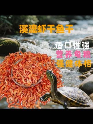龟粮淡水溪流虾干小鱼干乌龟饲料巴西龟草龟蛋龟无盐零食龟粮饲料#溪流虾干 #乌龟 #龟粮