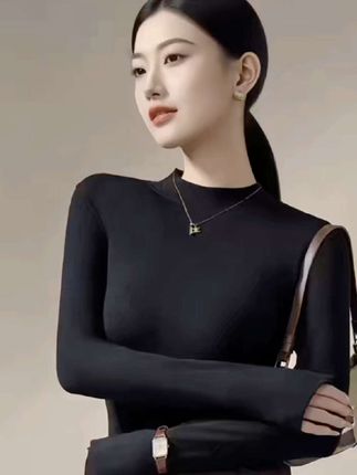 秋冬新款正肩内搭外穿秋冬内衣打底衫 #打底衫搭配 #时尚气质穿搭 #内搭外穿都好看 #保暖又好看 #女人味穿搭