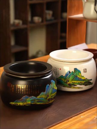 这么好用的茶渣缸,不仅能倒茶渣废水,还能丢果皮烟灰,让茶桌整齐好看,你们一定要试试,#带盖茶渣缸