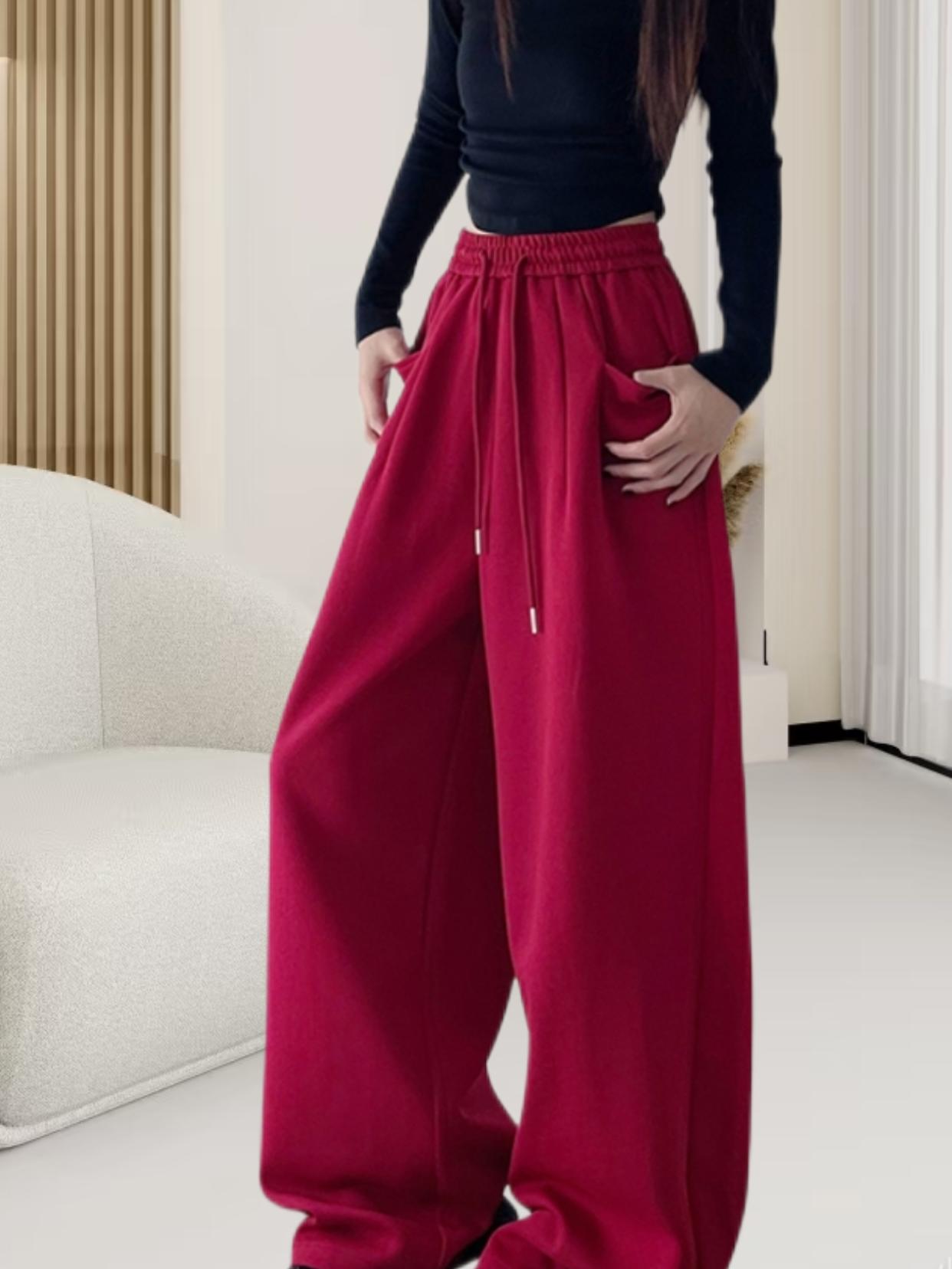 秋冬新款。双11大码显瘦宽松梨型身材阔腿裤女秋冬季胖mm加长运动卫裤垂感休闲裤#梨形身材穿搭 #小个子穿搭 #显高显瘦显腿长 #高级感穿搭 #时尚显瘦穿搭  规格详情创作灵感