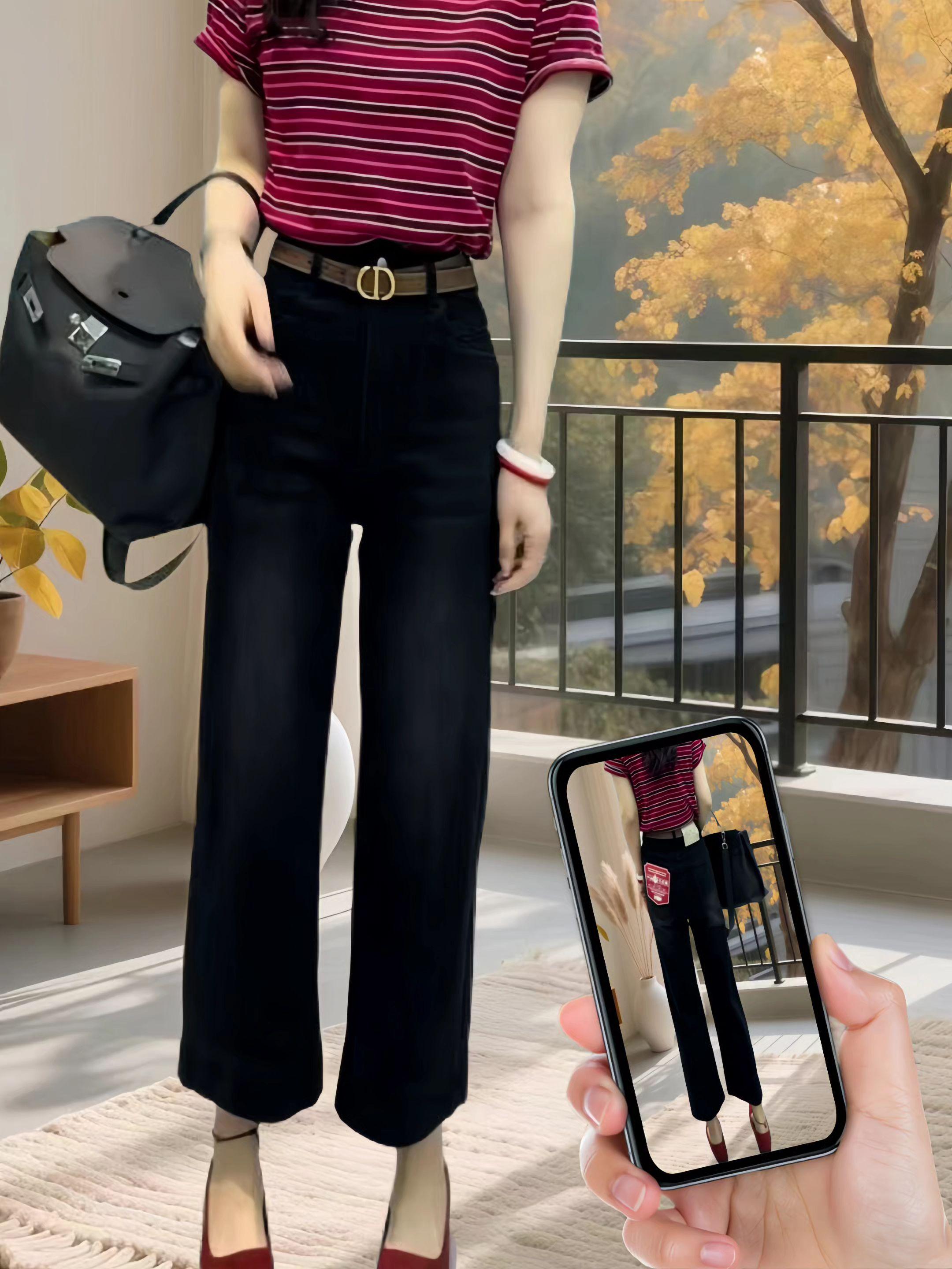 高腰阔腿牛仔裤,显瘦又百搭,轻松驾驭各种风格!💕👖 #时尚穿搭 #牛仔裤推荐#穿搭 #高级感穿搭