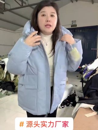 #直播高光 外贸订单保暖时尚百搭休闲棉衣女连帽保暖宽松棉服#源头实力厂家 #穿搭 #日常vlog #工厂实拍视频