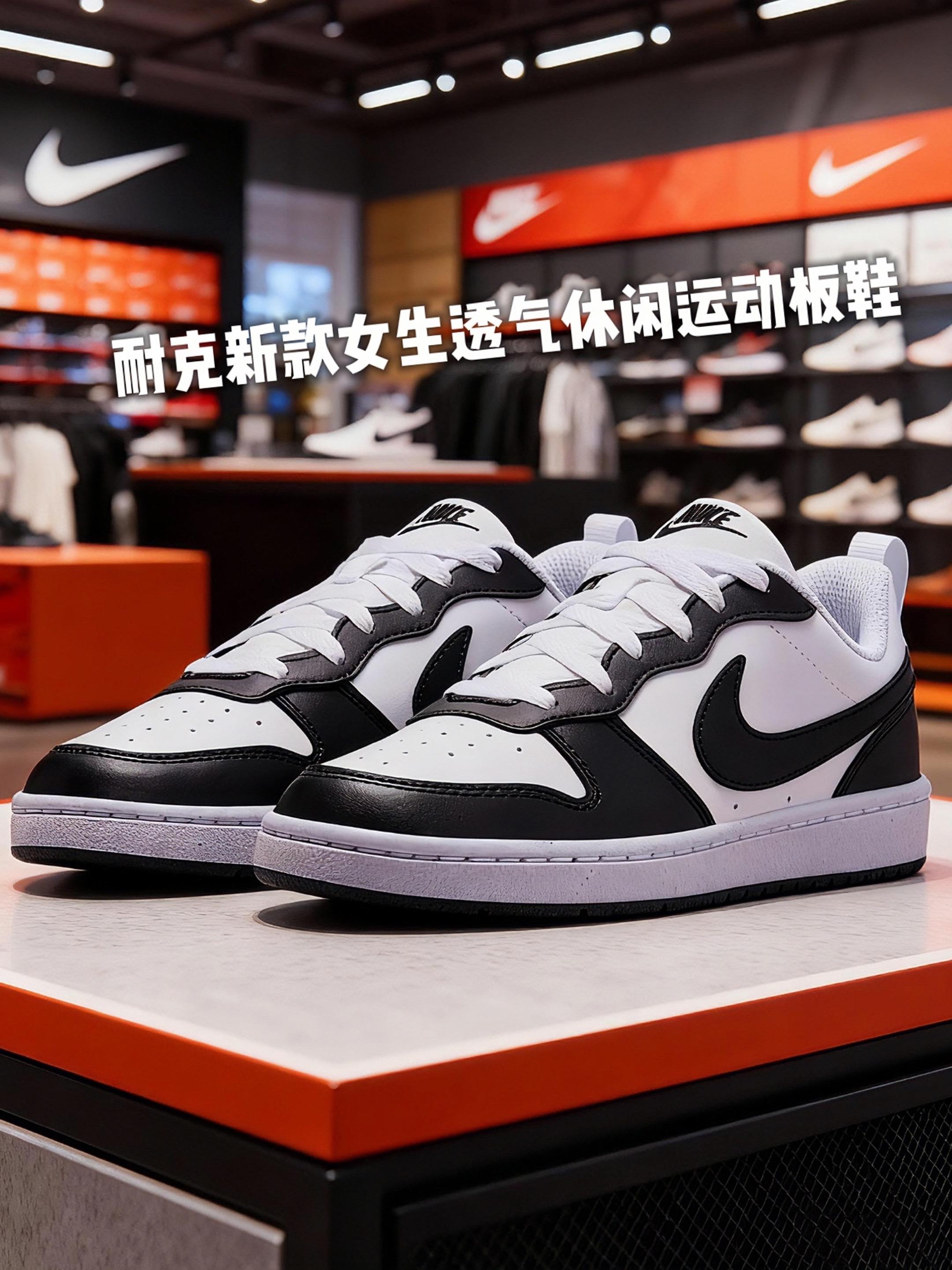 宝子们,NIKE 2025新款女鞋DV5456-131太绝啦!经典熊猫配色超高级,黑白撞色超有腔调😉。透气网孔超透气,纳帕软皮超舒服,还有防滑大底超稳。日常休闲、运动都能搭,闭眼入!#NIKE女鞋 #DV5456 #熊猫板鞋#休闲鞋#运动鞋