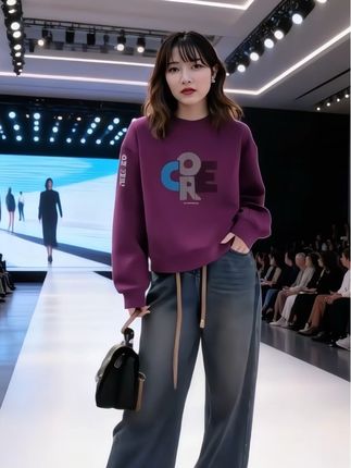 #时尚圆领卫衣女#优雅气质 #休闲百搭#高端大气 #气质女神