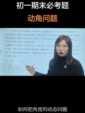 初一期末必考题~动角问题
