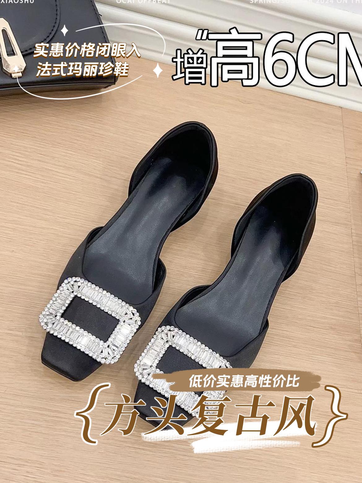 玛丽珍女鞋法式复古方头水