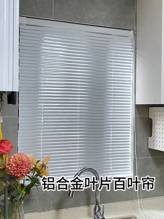 卫生间再也不怕阳光直射!全新免打孔百叶帘轻松安装全遮光 家里阳台、浴室窗户小又不好安装?这款免打孔窗帘帮你解决!#居家好物#厨房好物#家居好物#实用好物#家里普通一平方美学就不普通