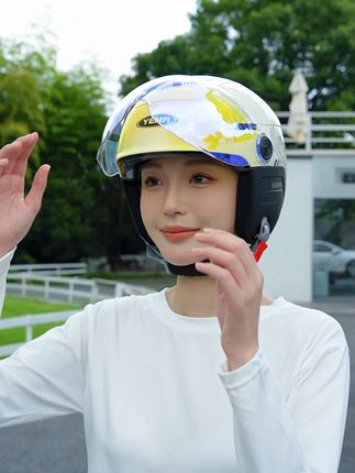 野马双镜天窗头盔 野马天窗头盔,四季通用,双镜设计#骑行装备 #头盔 #电动车头盔 #安全头盔 #男女同款