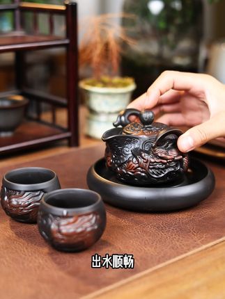 紫陶祥龙手抓壶! #茶具好物推荐 #紫陶 #手抓壶 #高端茶器 #召唤茶友