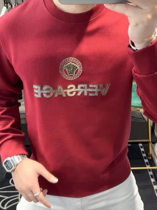 男士时尚高端烫钻修身长袖卫衣 #男士卫衣 #男士长袖卫衣 #欧货男装