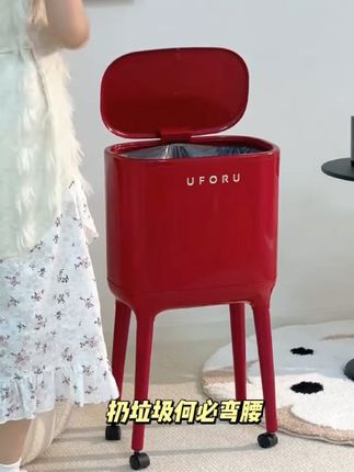 再也不用弯腰!复古轻奢垃圾桶,厨房清洁太方便了! 完了完了,长腿的垃圾桶用了可真离不开了