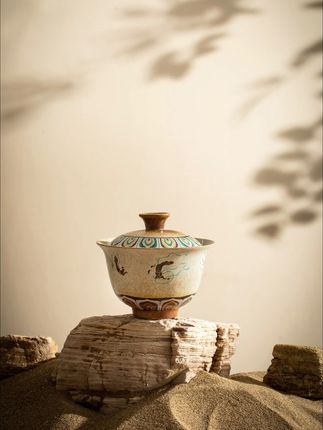 好茶也要配上好器!敦煌带你品不一样的茶味! #茶具 #敦煌飞天 #茶生活 #三才盖碗 #脆皮年轻人的暖冬养生好物