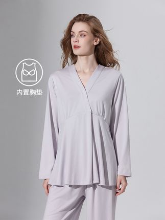 透气不闷汗,这款月子服款式简洁,但是上身巨好看!! #待产包清单 #孕晚期 #怀孕 #产后恢复 #月子服