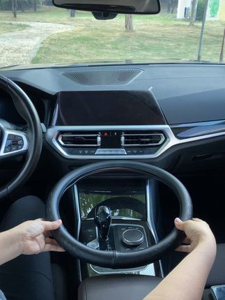 真皮方向盘套,手感舒适! #车载好物#方向盘套