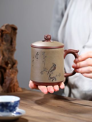 办公室必备!大师手工紫砂杯,泡茶更香醇! 喝茶总担心茶叶碎渣?这款杯子帮你解决烦恼!#好物推荐🔥#茶具#紫砂杯#原矿紫砂#中秋送礼