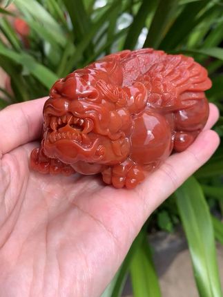 无瑕黄龙玉,天然之美让人惊艳! 貔貅小摆