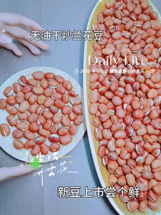 香酥花生豆豆,零食时间就爱这口! 视频同款:今年新豆上市尝个鲜,无油干炒兰花豆,嘎嘣脆嘎嘎香!#零食推荐 #零食 #零食分享 #炒货 #炒货零食 