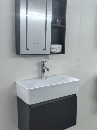 小户型浴室大变身,防水窄边洗手盆太好用了! 小户型浴室柜#浴室柜 