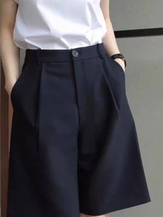 夏日通勤不踩雷,这款黑色西装短裤太显瘦了!