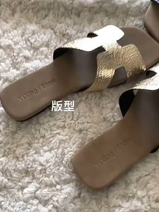 夏季复古奢华沙滩度假风一字拖 #拖鞋 #拖鞋女 #夏季外穿拖鞋 #度假风鞋子